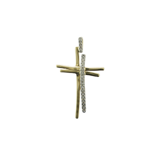20=.15TW SI H 14KY CROSS PENDANT