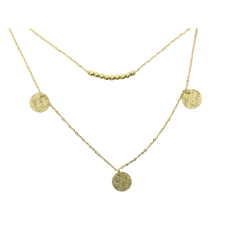 14" DOUBLE STRAND 14KY NECKLACE