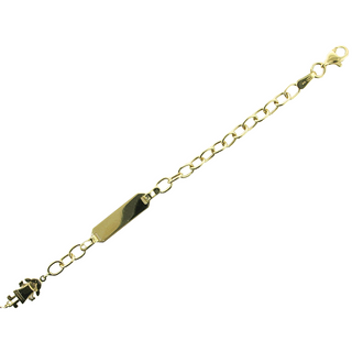 6" ID/GIRL CHARM  14KY BRACELET
