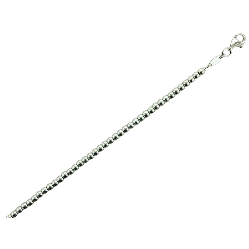 7" 3MM BEAD LINK 14KW BRACELET