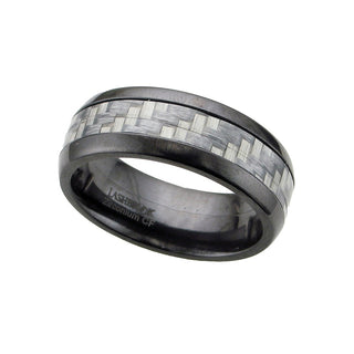 8MM BLK ZIRCONIUM W/4MM CARBON FIBER INLAY BAND