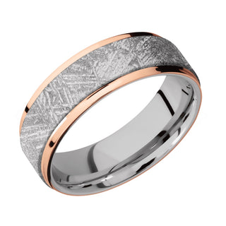 7MM COBALT CHROME W/5MM METEORITE INLAY BAND