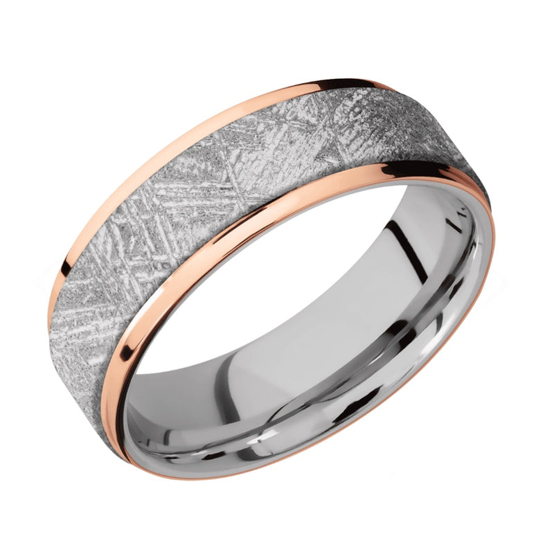 7MM COBALT CHROME W/5MM METEORITE INLAY BAND
