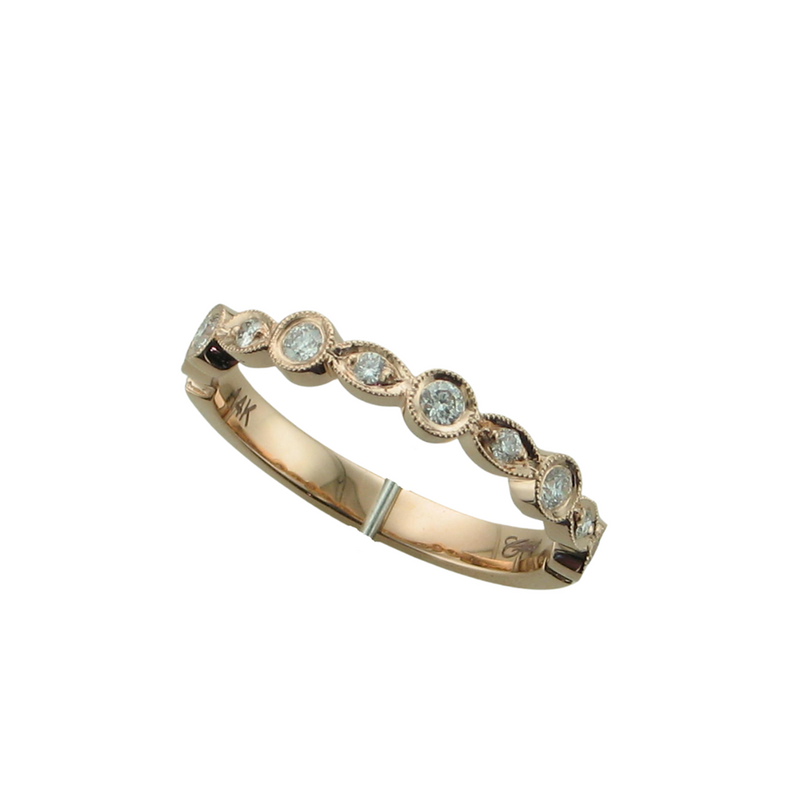 .22CTW 14KY MILGRAIN BAND