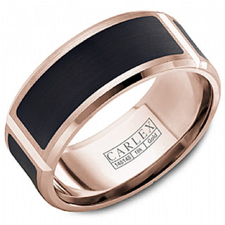 18KT ROSE/CARBON 9MM W/B