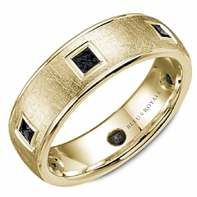 6=.60TW PRN BLK DIA 7.5MM 14KY BLEU ROYALE BAND