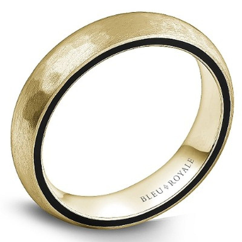 5MM 14KY & BLK CARBON BLEU ROYALE BAND