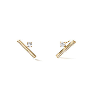 18KY FLOATING SINGLE DIA CLIMBER EARRINGS