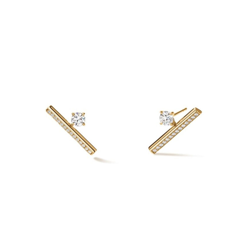 18KY FLOATING SINGLE DIA CLIMBER EARRINGS