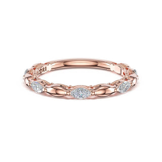 Marquise Pattern Band in 18kt Rose Gold