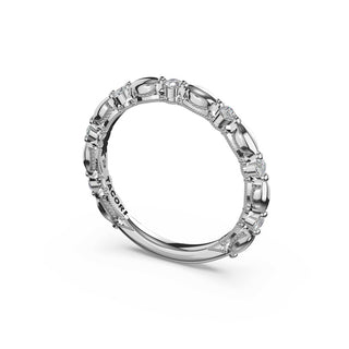 Alternating Pattern Band in 18kt White Gold
