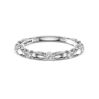 Alternating Pattern Band in 18kt White Gold