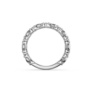 Alternating Pattern Band in 18kt White Gold