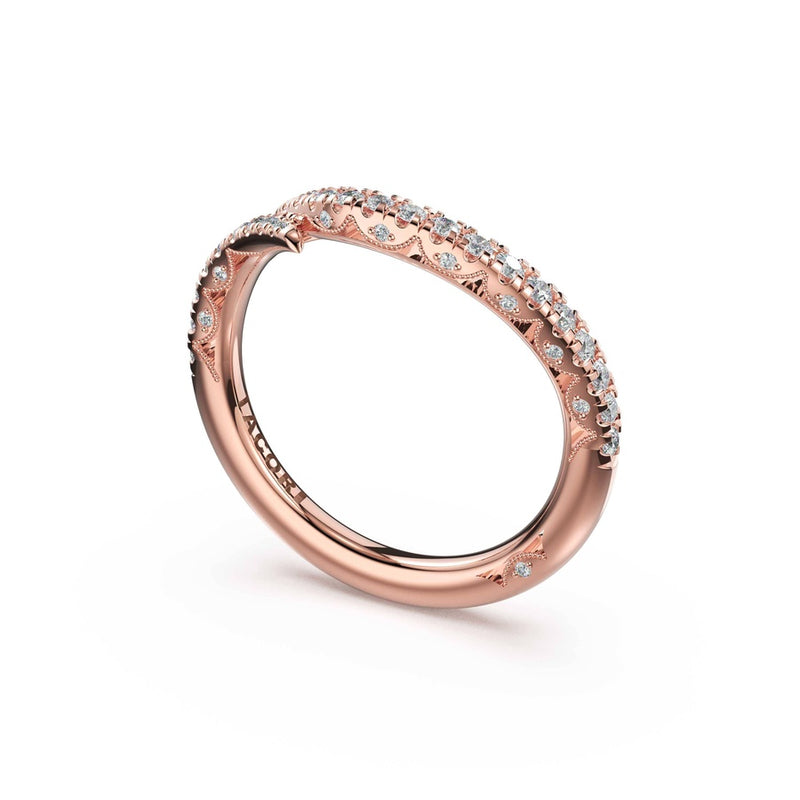 Pavé Bypass Band in 14kt Rose Gold