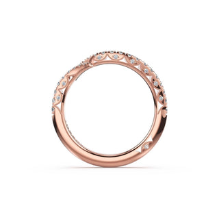 Pavé Bypass Band in 14kt Rose Gold