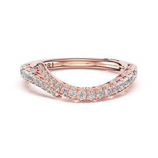 Pavé Bypass Band in 18kt Rose Gold