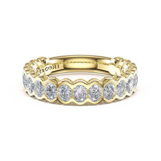 Semi-Bezel Eternity Band in 18kt Yellow Gold