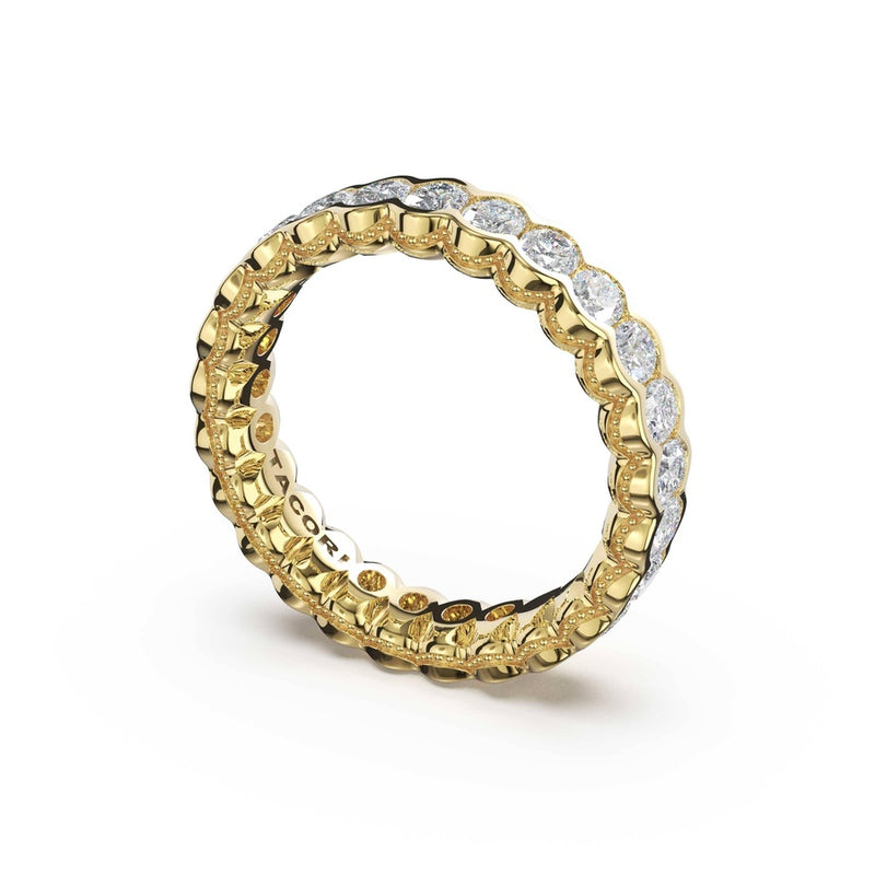Semi-Bezel Eternity Band in 14kt Yellow Gold