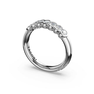 Semi-Bezel Eternity Band in 14kt White Gold