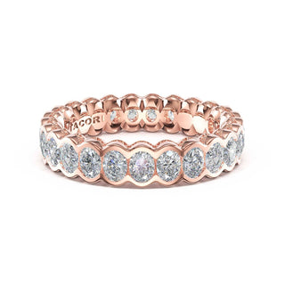 Semi-Bezel Eternity Band in 18kt Rose Gold