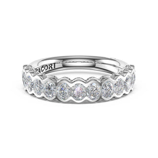 Semi-Bezel Eternity Band in 18kt White Gold