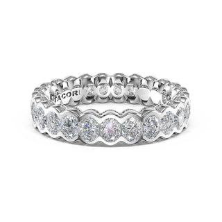 Semi-Bezel Eternity Band in 14kt White Gold