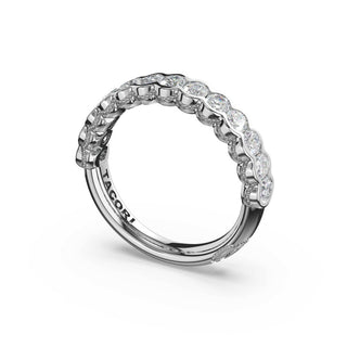 Semi-Bezel Eternity Band in 14kt White Gold