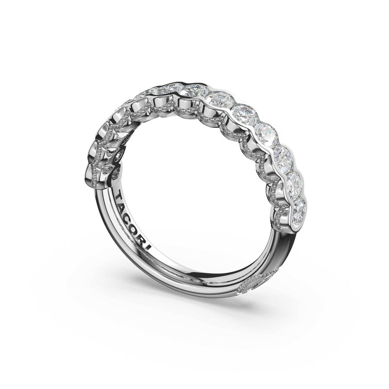 Semi-Bezel Eternity Band in 14kt White Gold