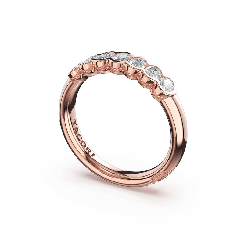 Semi-Bezel Eternity Band in 18kt Rose Gold