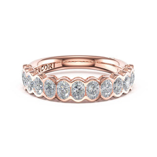 Semi-Bezel Eternity Band in 14kt Rose Gold
