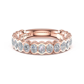 Semi-Bezel Eternity Band in 14kt Rose Gold