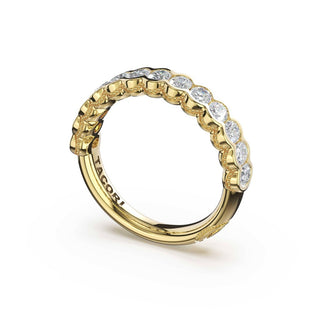 Semi-Bezel Eternity Band in 18kt Yellow Gold