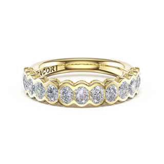 Semi-Bezel Eternity Band in 18kt Yellow Gold