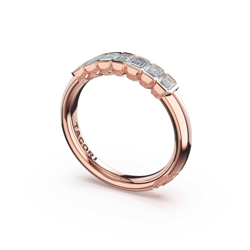 Semi-Bezel Band in 18kt Rose Gold