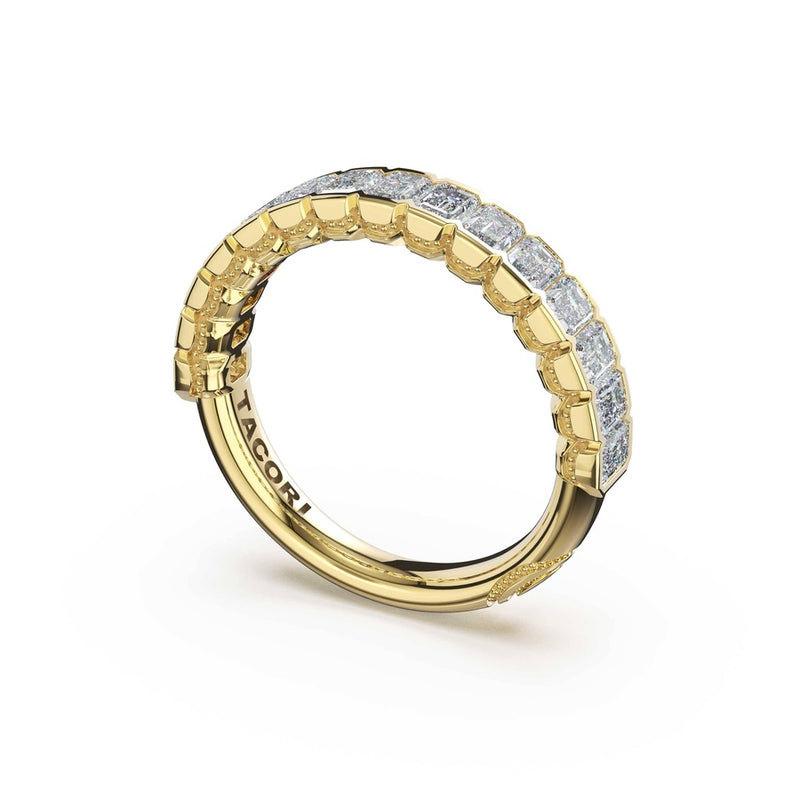Semi-Bezel Band in 18kt Yellow Gold