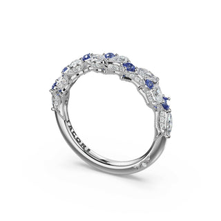 Sapphire Accent Cluster Band in 18kt White Gold