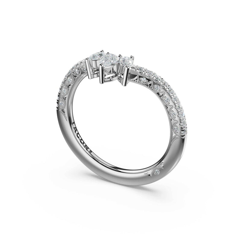 Pear Contour Wedding Band in Platinum