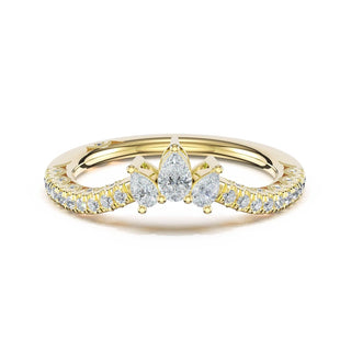Pear Contour Wedding Band in 14kt Yellow Gold