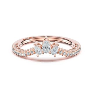 Pear Contour Wedding Band in 14kt White Gold