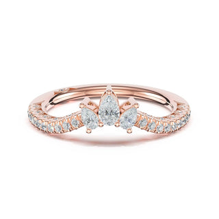 Pear Contour Wedding Band in 18kt Rose Gold
