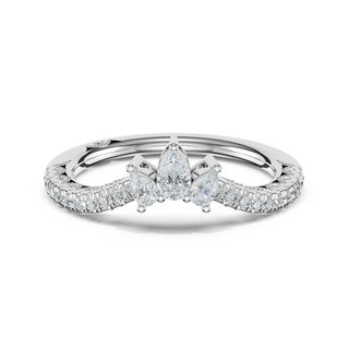 Pear Contour Wedding Band in 14kt White Gold