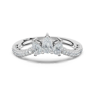 Pear Contour Wedding Band in Platinum