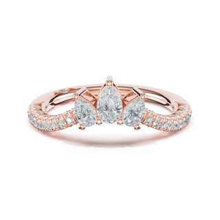 Pear Contour Wedding Band in 14kt Rose Gold