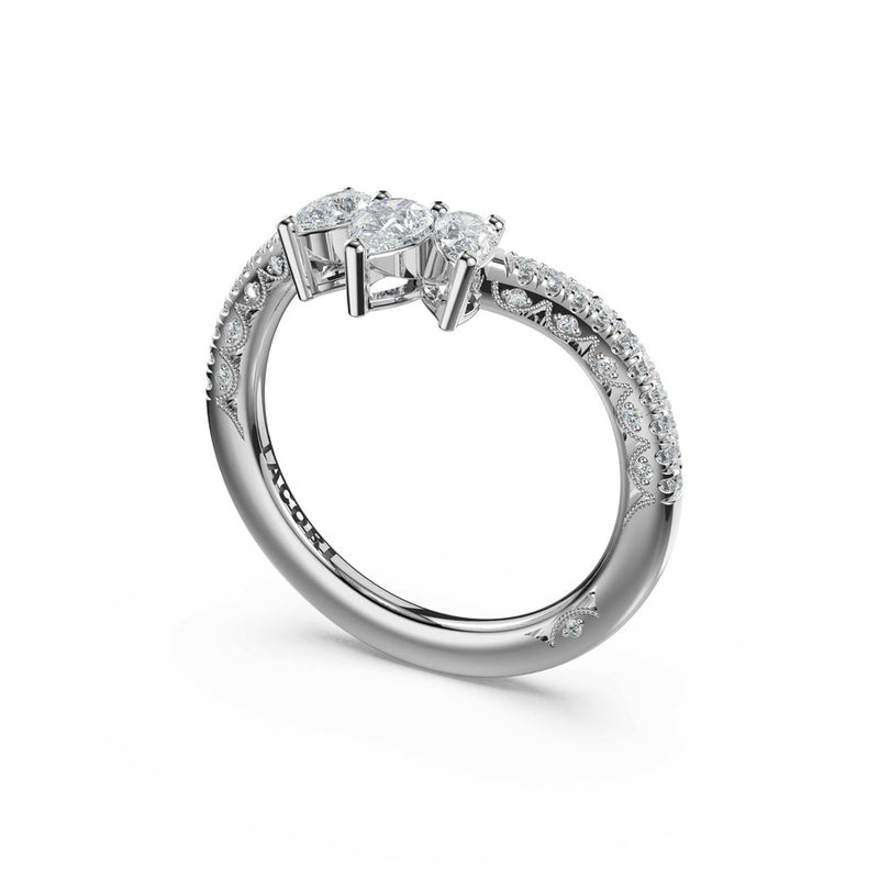 Pear Contour Wedding Band in 14kt White Gold