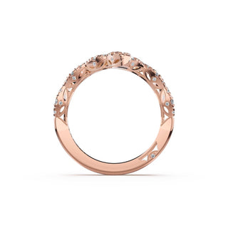 Sculpted Contour Wedding Band in 14kt Rose Gold
