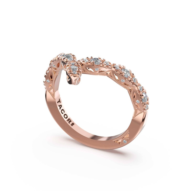 Sculpted Contour Wedding Band in 18kt Rose Gold