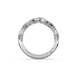 Sculpted Contour Wedding Band in 18kt White Gold
