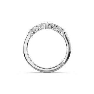 Diamond Cluster Contour Wedding Band in Platinum