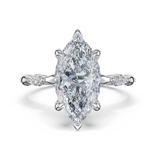 Marquise Pattern Marquise Solitaire Engagement Ring in 14kt White Gold