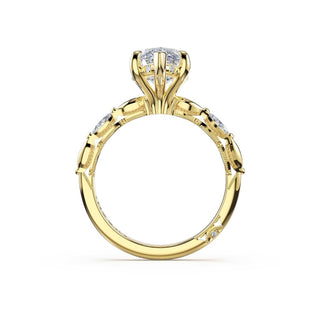Marquise Pattern Marquise Solitaire Engagement Ring in 18kt Yellow Gold